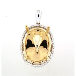 14K TwoTone Gold 0.31CTW SemiMount Slider w/Chain - REF-95K4R