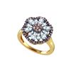 Image 1 : 0.7 CTW Cognac-brown Colored Diamond Flower Cluster Ring 10K Yellow Gold