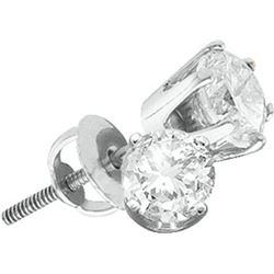 0.11 CTW Natural Diamond Solitaire Stud Earrings 14K White Gold