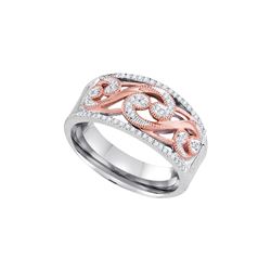 0.18 CTW Natural Diamond Filigree Band 10K Multi-Tone Gold