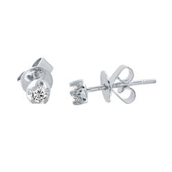 14K White Gold 0.16CTW Ladies Diamond Earring - REF-29X4Y