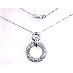 14K White Gold 1.19CTW Diamond Necklace - REF-122A2N