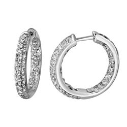 Genuine 1.08 TCW 18K White Gold Ladies Earring - REF-115K8R