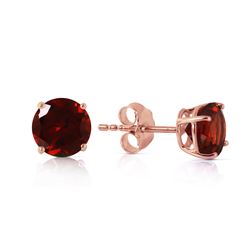 Genuine 0.95 ctw Garnet Earrings Jewelry 14KT Rose Gold - REF-17N3R