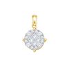 Image 1 : 0.25 CTW Princess Natural Diamond Soleil Cluster Pendant 14K Yellow Gold