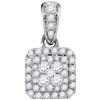 Image 1 : 0.5 CTW Natural Diamond Square Cluster Pendant 14K White Gold
