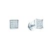 Image 1 : 0.23 CTW Natural Diamond Square Cluster Earrings 14K White Gold
