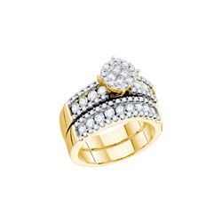 1.71 CTW Princess Natural Diamond Soleil Bridal Engagement Ring 14K Yellow Gold