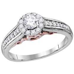 0.51 CTW Natural Diamond Solitaire Bridal Engagement Ring 14K White Gold