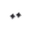 Image 1 : 0.25 CTW Black Colored Diamond Square Cluster Earrings 14K White Gold