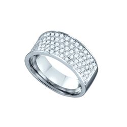 1 CTW Pave-set Natural Diamond Band 10K White Gold