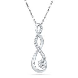 0.16 CTW Natural Diamond Infinity Cluster Pendant 10K White Gold