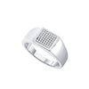 Image 1 : 0.15 CTW Mens Natural Diamond Square Cluster Ring 10K White Gold
