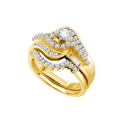 1 CTW Natural Diamond Bridal Engagement Ring 10K Yellow Gold