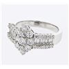 Image 1 : Baguette & Round Diamond Ring in 18K White Gold - REF-208K6R