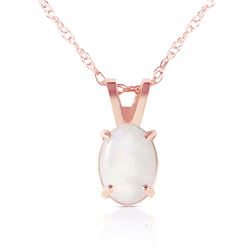 Genuine 0.45 ctw Opal Necklace Jewelry 14KT Rose Gold - REF-18T2A