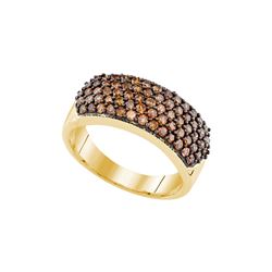 1 CTW Cognac-brown Colored Diamond Cocktail Ring 10K Yellow Gold