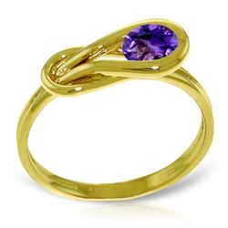 Genuine 0.65 ctw Amethyst Ring Jewelry 14KT Yellow Gold - REF-47R2P