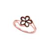 Image 1 : 0.13 CTW Red Colored Diamond Flower Floral Ring 10K Rose Gold