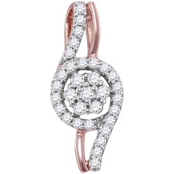 0.3 CTW Natural Diamond Flower Cluster Pendant 10K Rose Gold