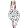 Image 1 : 0.3 CTW Natural Diamond Flower Cluster Pendant 10K Rose Gold