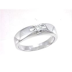14K White Gold 0.14CTW Diamond Promise Ring - REF-51K3R