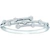 Image 1 : 2.50 CTW Natural Diamond Flower Cluster Bangle Bracelet 14K White Gold