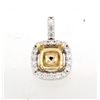 Image 1 : 14K TwoTone Gold 0.19CTW SemiMount Slider w/Chain - REF-36K5R