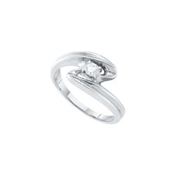 0.15 CTW Natural Diamond Solitaire Promise Bridal Ring 10K White Gold