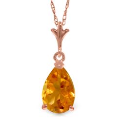 Genuine 1.50 ctw Citrine Necklace Jewelry 14KT Rose Gold - REF-19Z4N
