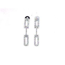 18K White Gold 0.93CTW Diamond Earring - REF-135A3N