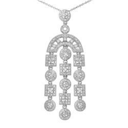 14K White Gold 1.35CTW Diamond Necklace - REF-134M9F