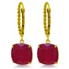 Image 1 : Genuine 13.5 ctw Ruby Earrings Jewelry 14KT Yellow Gold - REF-121X7M