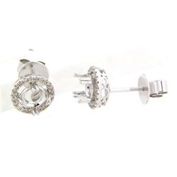 14K White Gold 0.27CTW Ladies Diamond Earring - REF-57N3A