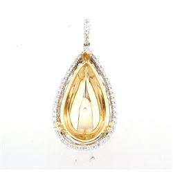 14K TwoTone Gold 0.31CTW SemiMount Slider w/Chain - REF-72W5H