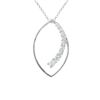 14K White Gold 0.6CTW Diamond Necklace - REF-77Y2X