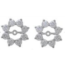 14K White Gold 1.99CTW Diamond Earring Jackets - REF-231F2M