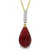 Genuine 8.88 ctw Ruby & Diamond Necklace Jewelry 14KT Yellow Gold - REF-35H4X