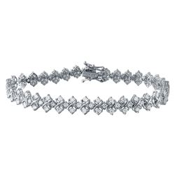 3.05 CTW 18K White Gold Ladies Bracelet - REF-341H6W