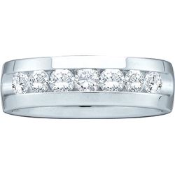 1.50 CTW Mens Natural Diamond Band 14K White Gold