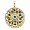 Image 1 : 0.5 CTW Blue Colored Diamond Circle Pendant 10K Yellow Gold