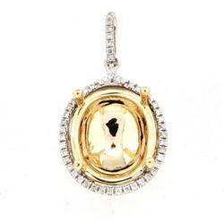 14K TwoTone Gold 0.24CTW SemiMount Slider w/Chain - REF-67F3M