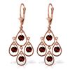 Image 1 : Genuine 2.4 ctw Garnet Earrings Jewelry 14KT Rose Gold - REF-54X9M