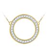 Image 1 : 0.5 CTW Natural Diamond Circle Pendant 10K Yellow Gold