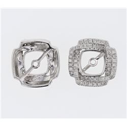 14K White Gold 0.39CTW Diamond Earring Jackets - REF-62R7K