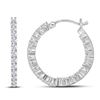 Image 1 : 1.45 CTW Natural Diamond Hoop Earrings 10K White Gold