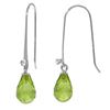 Image 1 : Genuine 1.38 ctw Peridot & Diamond Earrings Jewelry 14KT White Gold - REF-14X6M