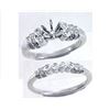 Image 1 : 14K White Gold 0.43CTW Diamond Wedding Ring Set - REF-84X8Y