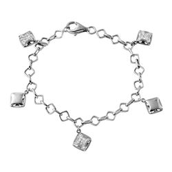 14K White Gold 0.28CTW Diamond Bracelet - REF-82H5W
