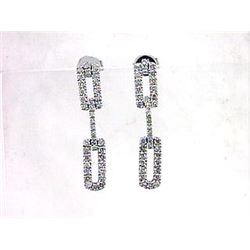 14K White Gold 0.94CTW Diamond Earring - REF-89X9Y